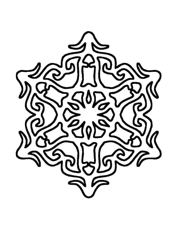 Coloring Snowflake. Category patterns. Tags:  snowflake.