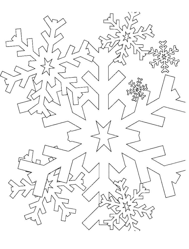 Coloring Snowflakes. Category shapes. Tags:  Snowflakes, shapes.