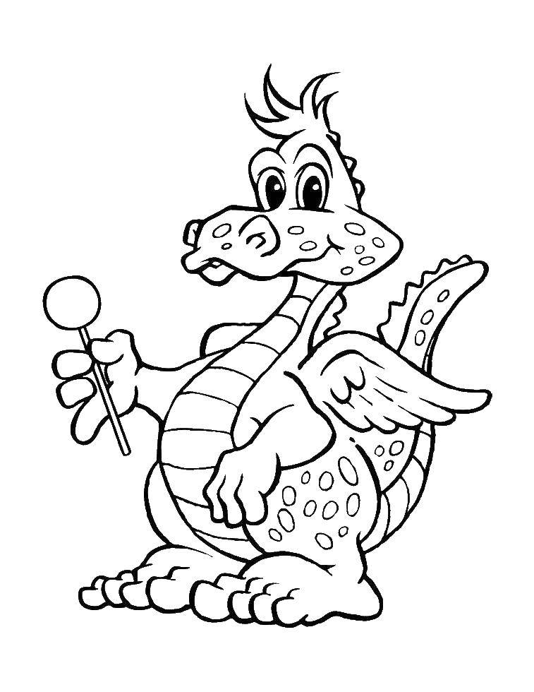 Coloring Dragon Chupa by chusa. Category the notebook. Tags:  dragon, Lollipop.
