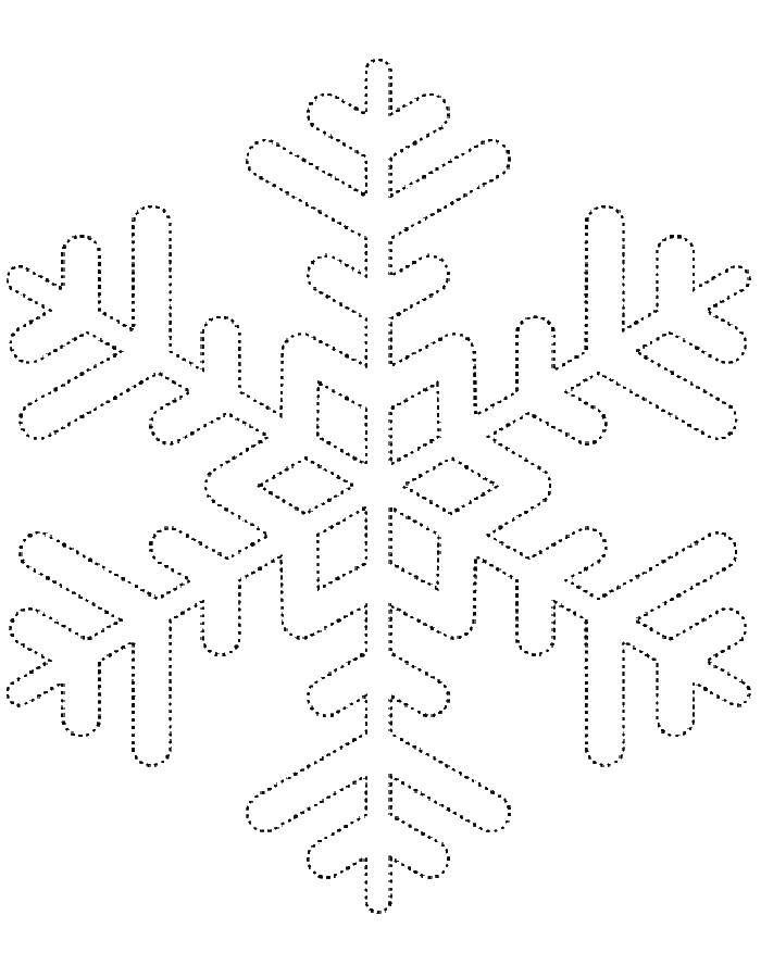Название: Раскраска Пунктирная снежинка. Категория: снег. Теги: снег, снежинка.