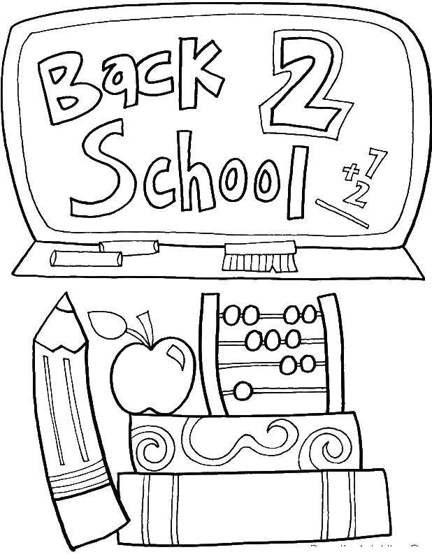 Coloring School Board. Category School supplies. Tags:  School supplies, blackboard.