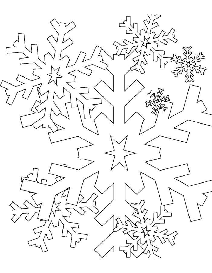 Coloring Snowfall from different types of snowflakes. Category snow. Tags:  winter, snowflakes, snowfall.