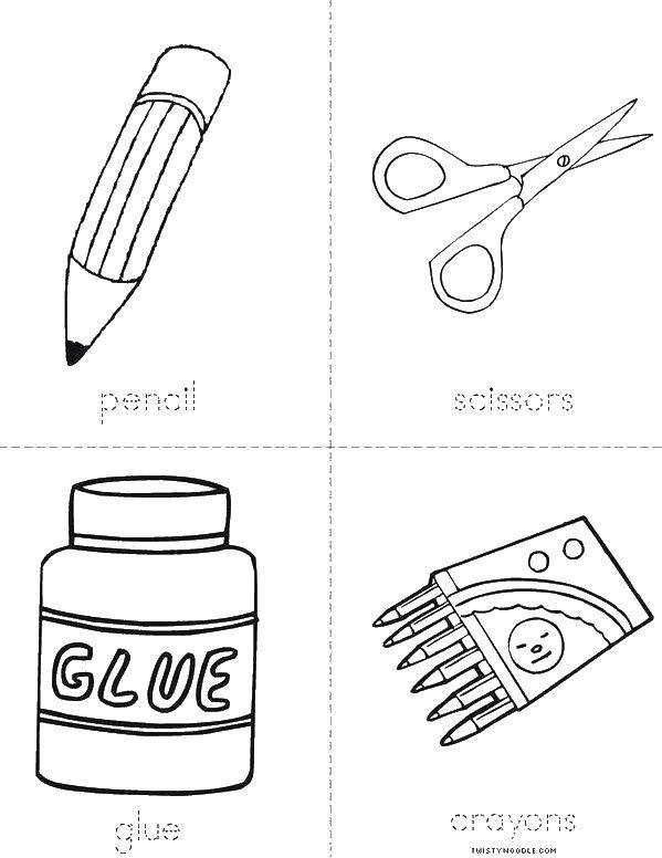 Coloring School supplies. Category School supplies. Tags:  School supplies, school items.