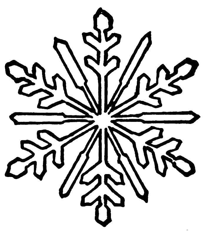 Название: Раскраска Снежинка. Категория: снег. Теги: зима, снег, снежинка.