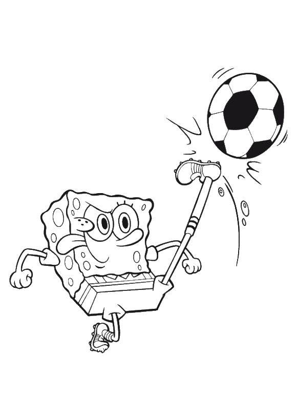 Coloring Spongebob Squarepants play ball. Category Spongebob. Tags:  the spongebob, Patrick, ball.