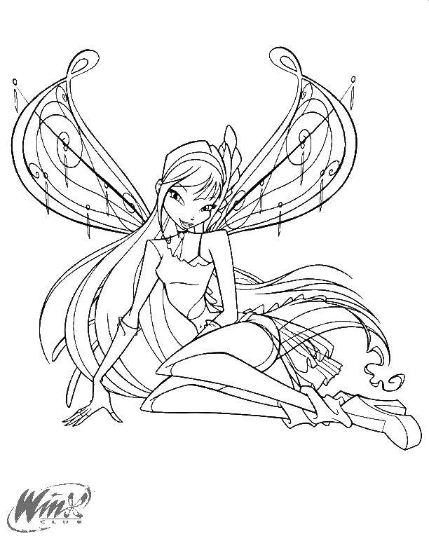 Coloring Stella from winx club. Category Winx club. Tags:  Stella, Winx.