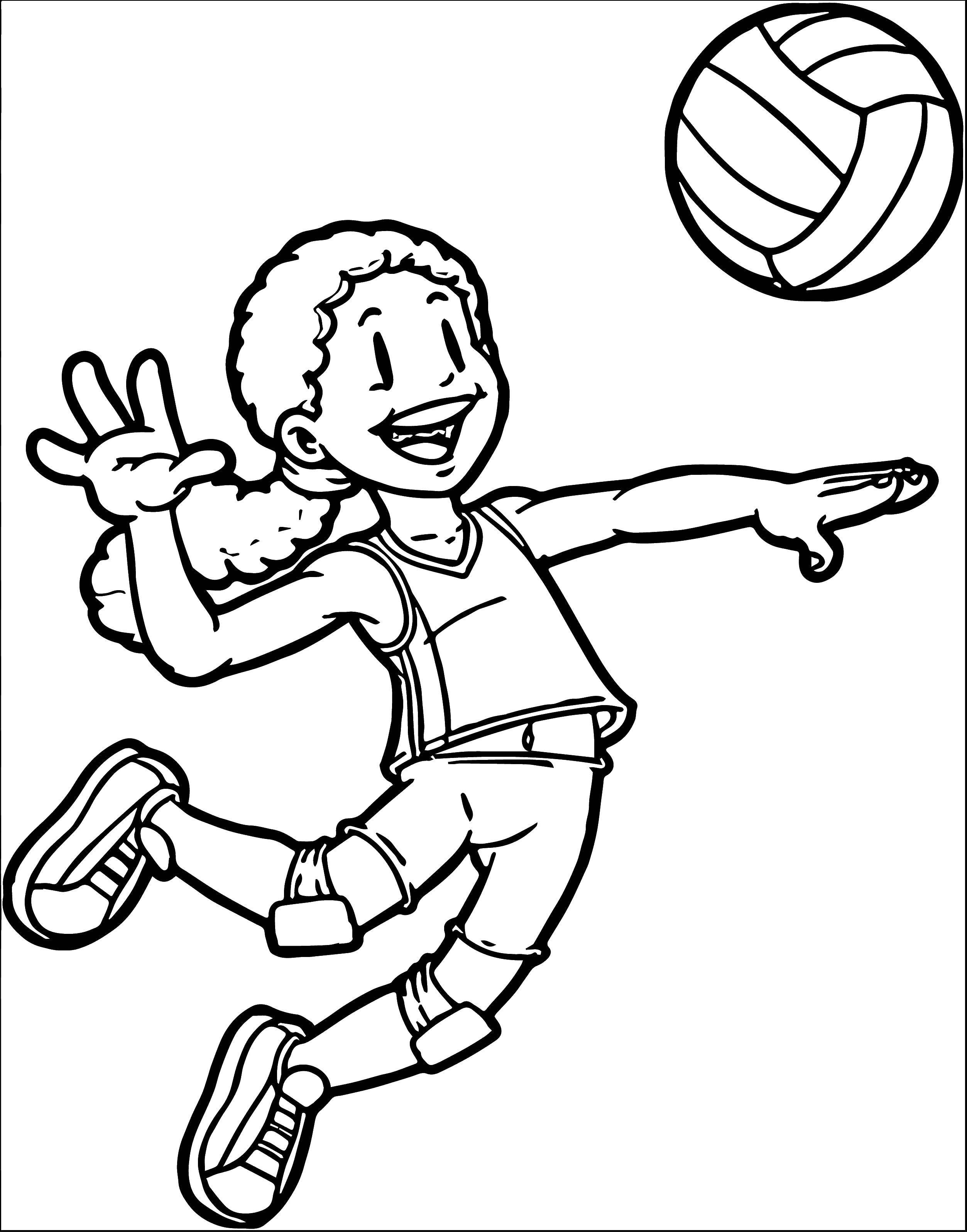 Coloring Girl playing volleyball. Category Children playing. Tags:  girl, ball.
