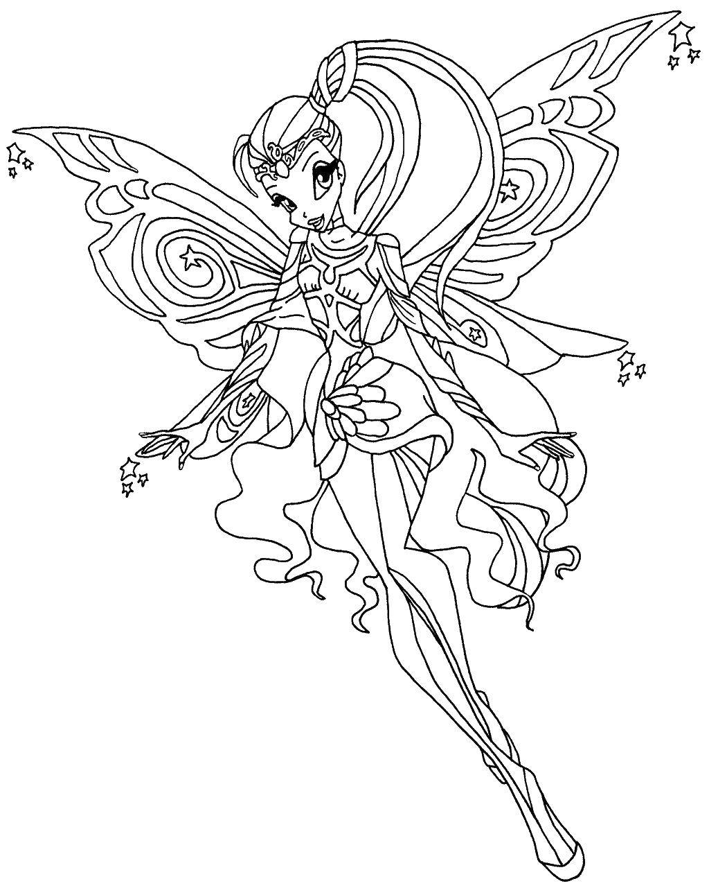Coloring Fairy from winx club. Category Winx club. Tags:  Fairy, club, winx.