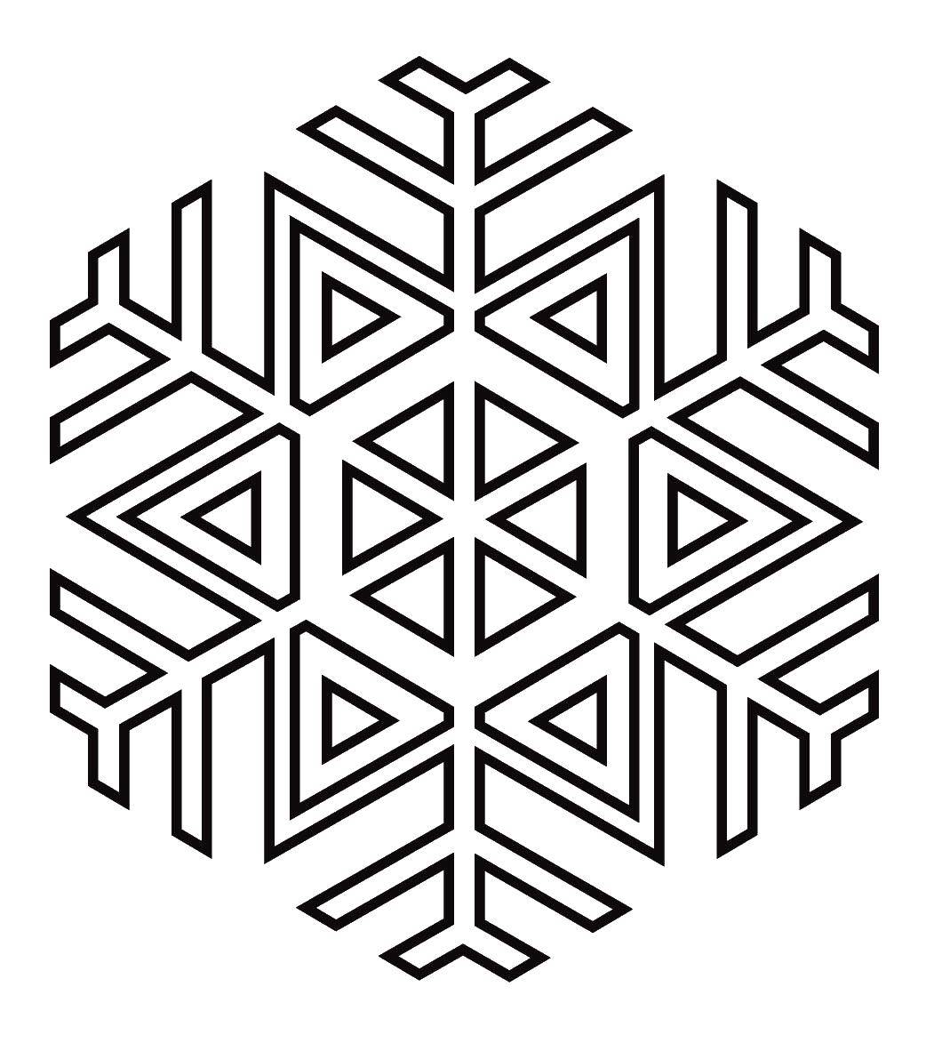 Название: Раскраска Многоугольная снежинка. Категория: снег. Теги: зима, снег, снежинка.