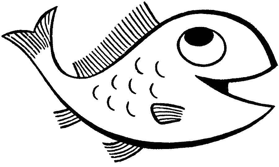 Название: Раскраска Рыба. Категория: рыбы. Теги: рыба, глаза, плавник.