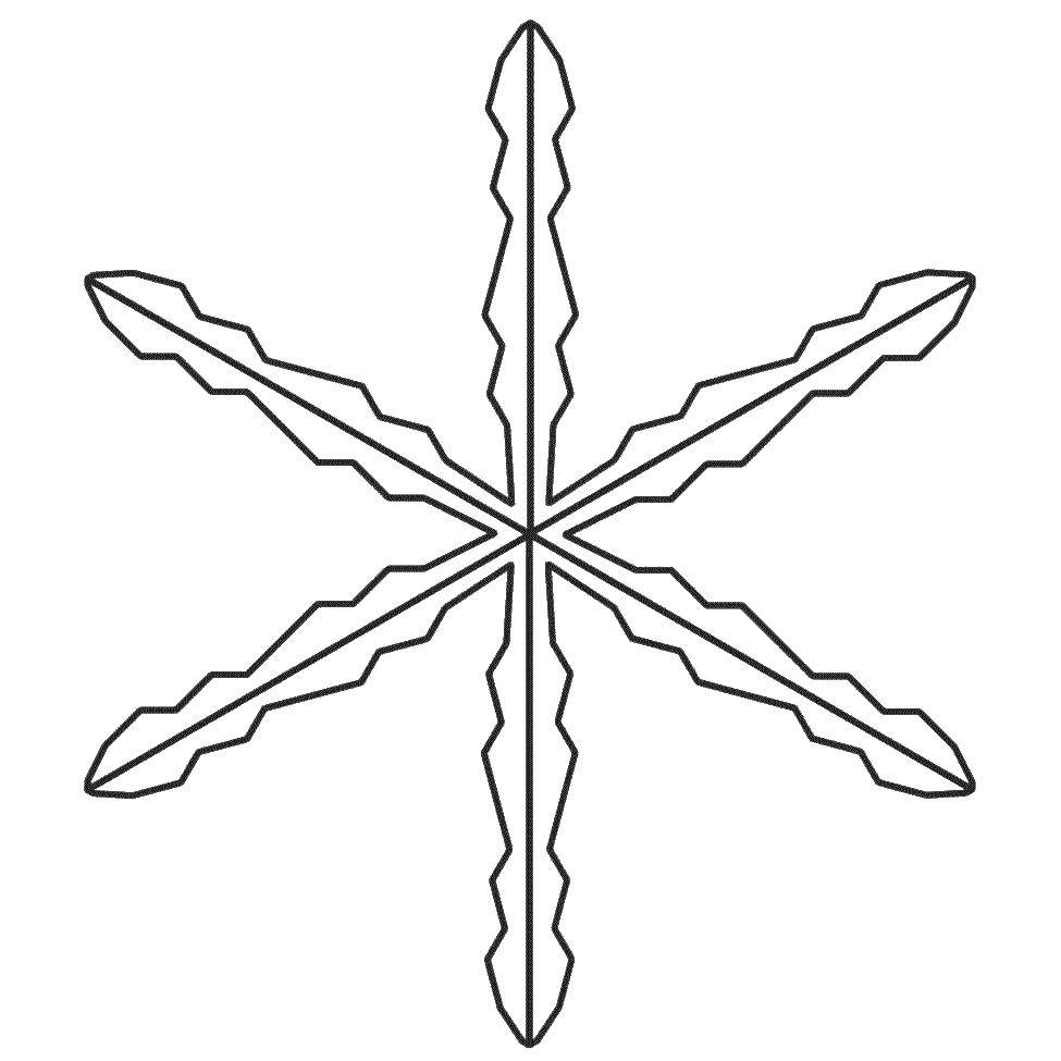 Coloring Simplified snowflake-pattern. Category snow. Tags:  winter, snow, snowflake, pattern.