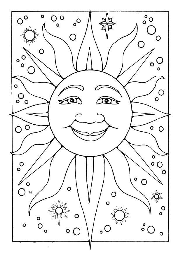 Coloring The sun. Category Summer. Tags:  the sun.