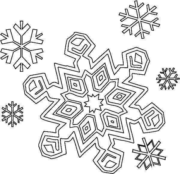 Coloring The snowfall, different snowflakes. Category snow. Tags:  winter, snowflakes, snowfall.
