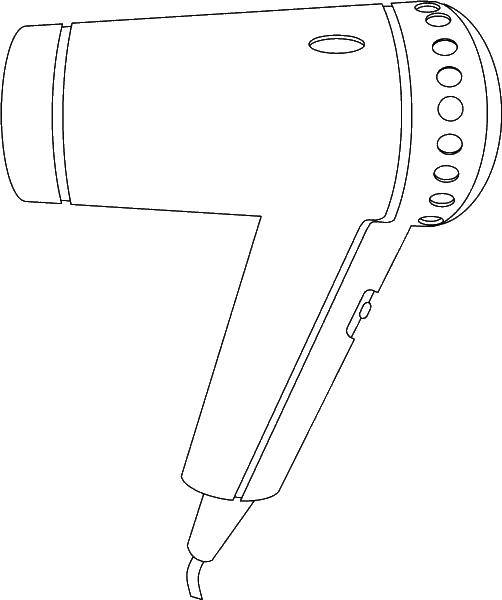 Название: Раскраска Фен. Категория: бытовая техника. Теги: Фен.