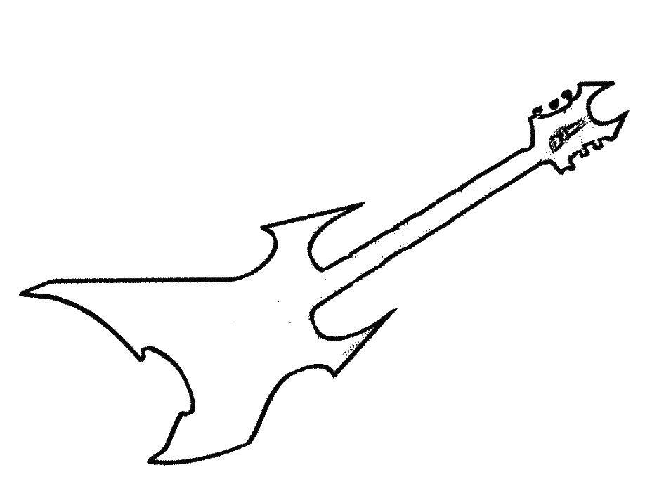 Coloring The contour of the guitar. Category Electric guitar. Tags:  guitar , electric Guitar.