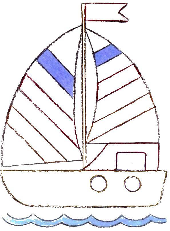 Название: Раскраска Кораблик. Категория: корабль. Теги: корабль, море.