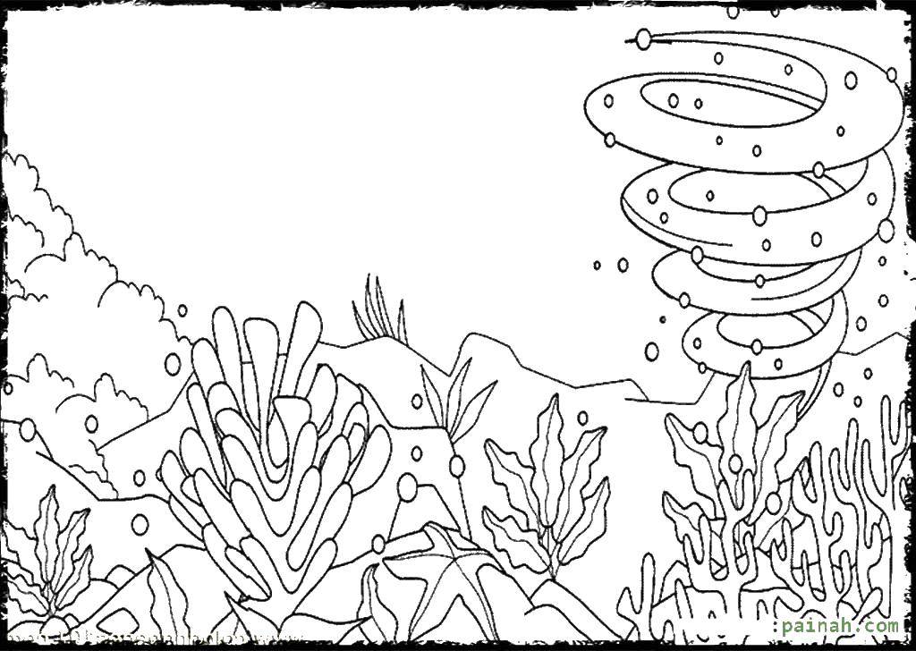 Название: Раскраска Подводная воронка. Категория: Океан. Теги: Подводная воронка.