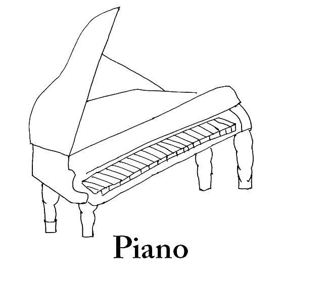 Название: Раскраска Пианино. Категория: Пианино. Теги: пианино.