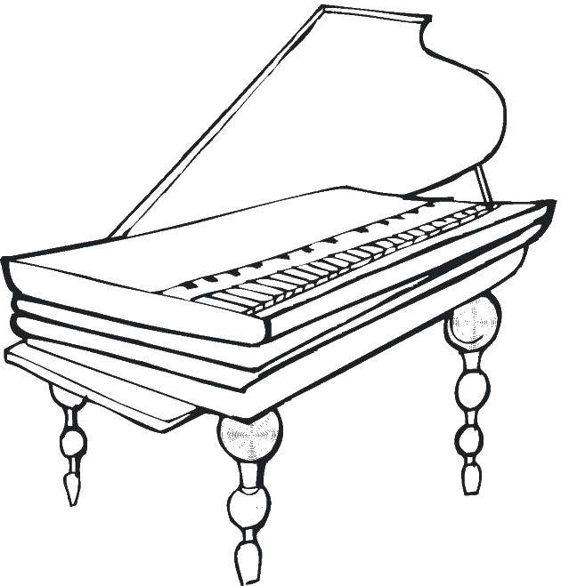 Название: Раскраска Пианино. Категория: Пианино. Теги: Пианино, инструмент.
