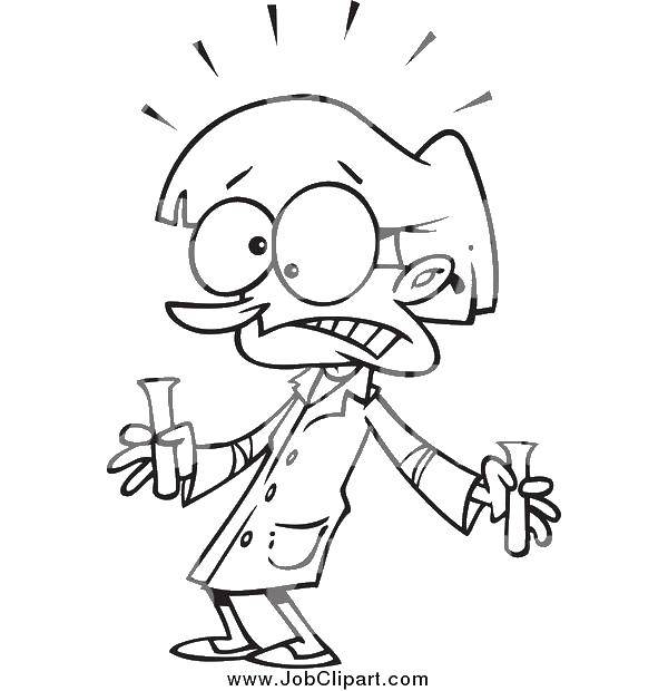 Coloring Mad scientist. Category Cartoon character. Tags:  mad scientist.