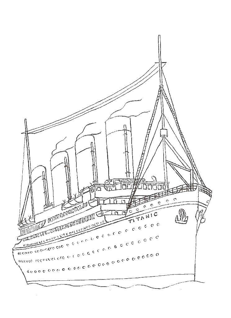 Название: Раскраска Титаник. Категория: Титаник. Теги: Титаник, корабль.