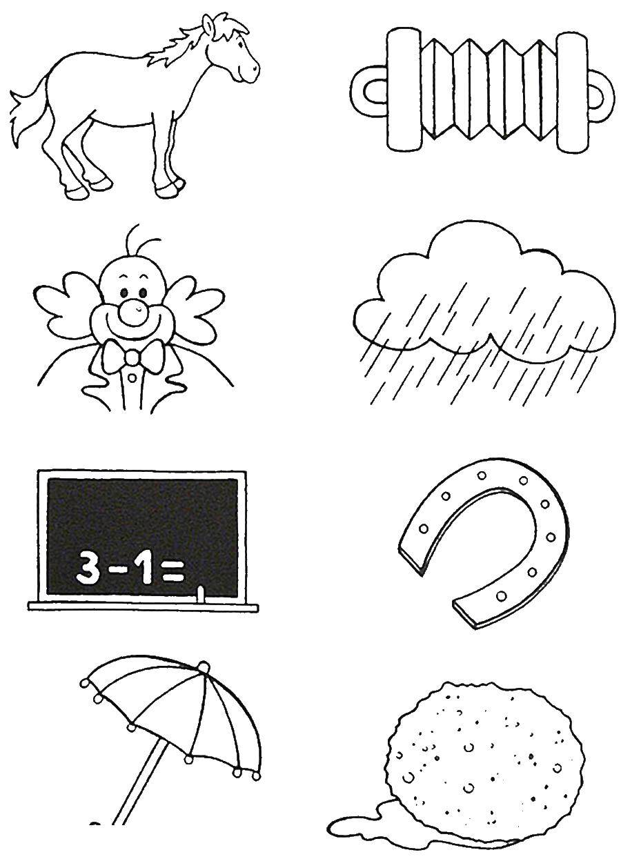 Coloring Rain, umbrella. Category the objects. Tags:  rain, umbrella.
