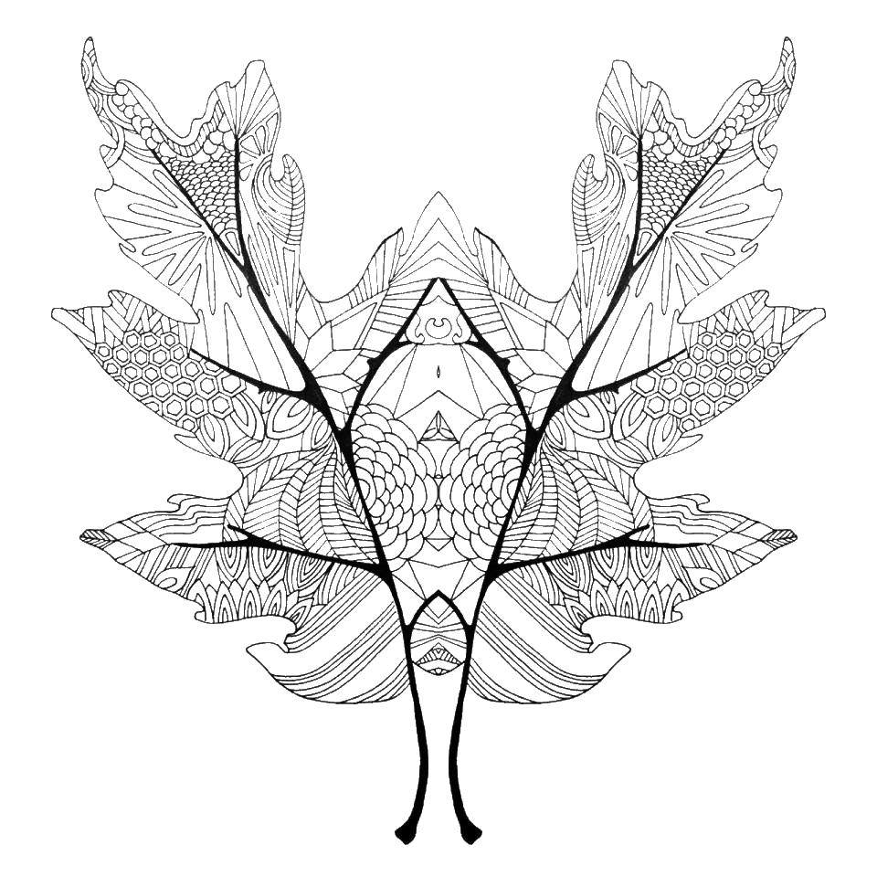Coloring Leaf pattern. Category patterns. Tags:  patterns, sheet.