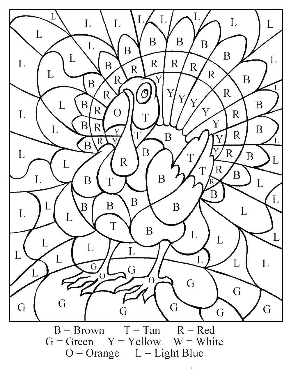 Coloring Turkey. Category day blagodarenie. Tags:  turkeys, poultry.