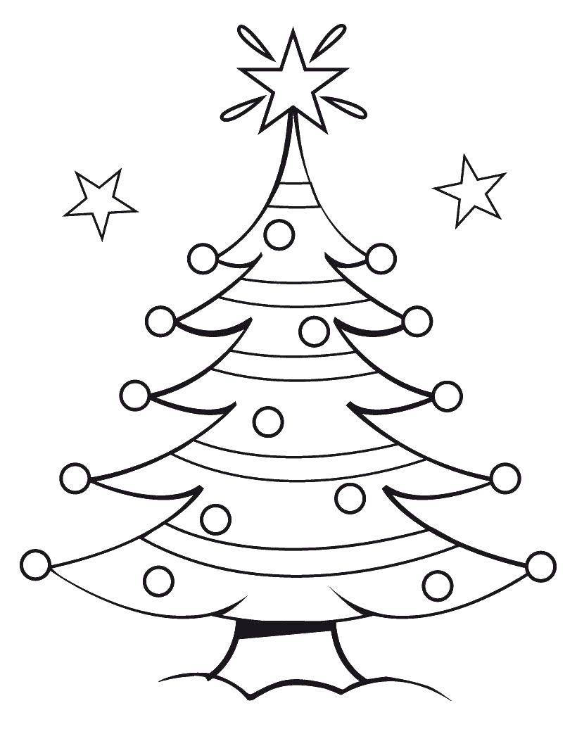 Название: Раскраска Рождественская елка. Категория: Рождество. Теги: елка, новый год.
