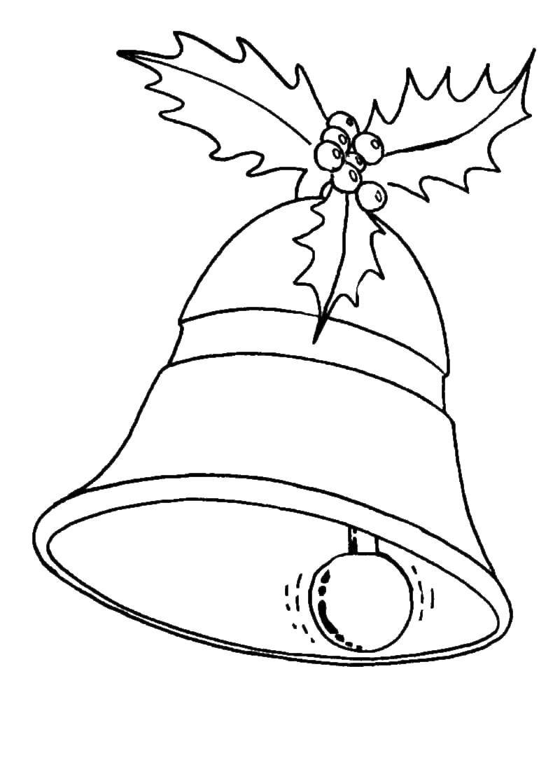 Название: Раскраска Рождественский колокольчик. Категория: Рождество. Теги: колокольчики, рождество.