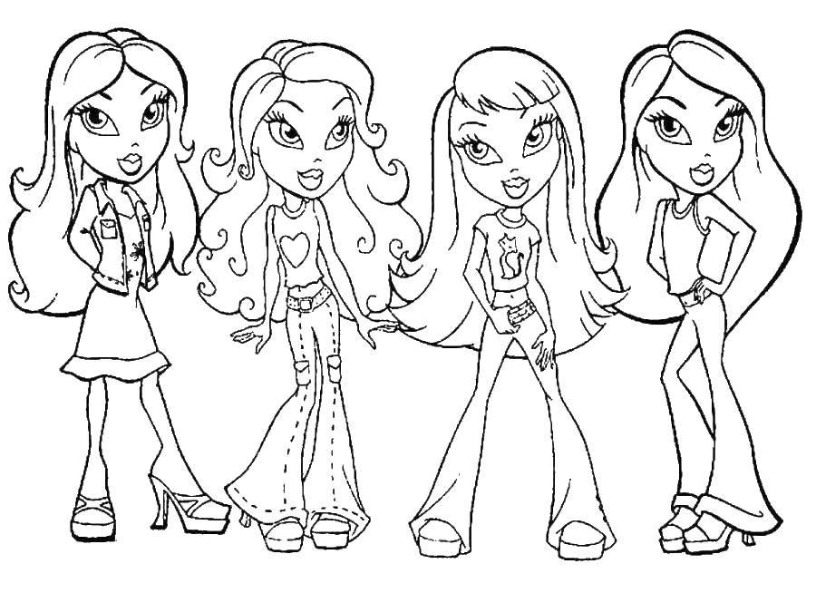 Coloring Dolls. Category coloring pages for girls. Tags:  Dolls, girls.