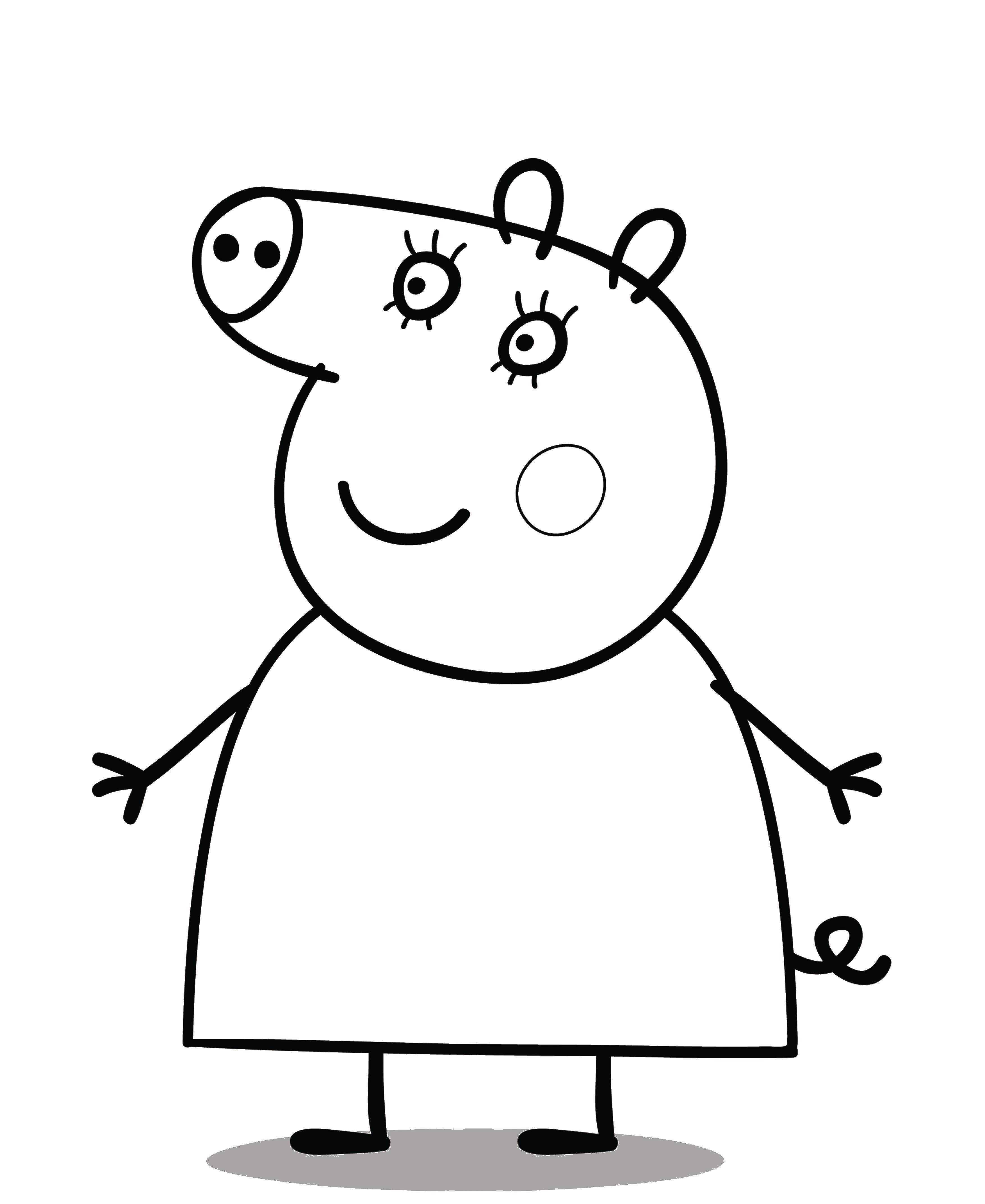 Coloring Mommy pig. Category Peppa Pig. Tags:  super Mario, George.