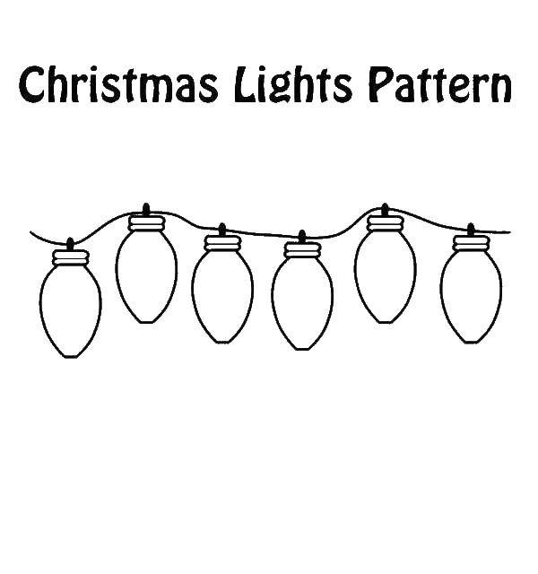 Coloring Christmas lights. Category Lamp. Tags:  lamp, light bulb.
