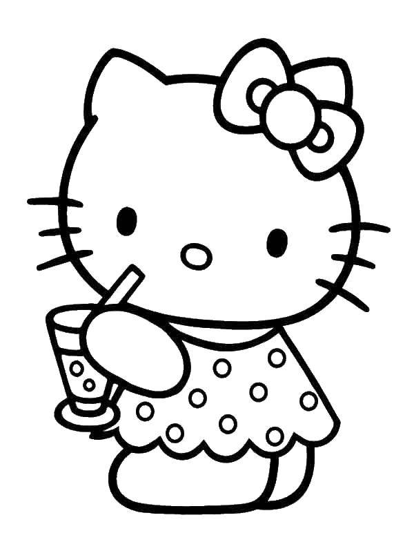Coloring Kitty is drinking a cocktail. Category Kitty . Tags:  Kitty .