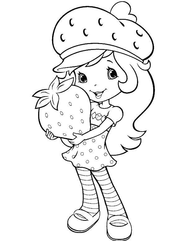 Coloring Strawberry Charlotte with strawberry. Category coloring pages for girls. Tags:  Charlotte, cartoon.