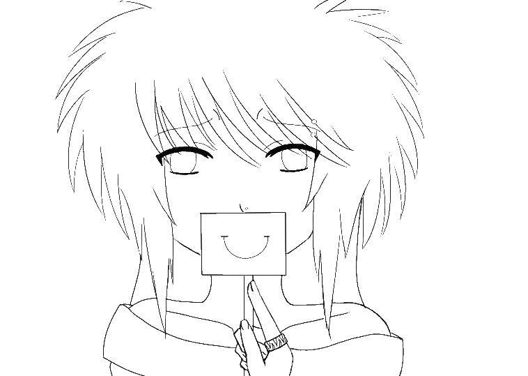 Coloring Girl. Category anime. Tags:  anime girl.