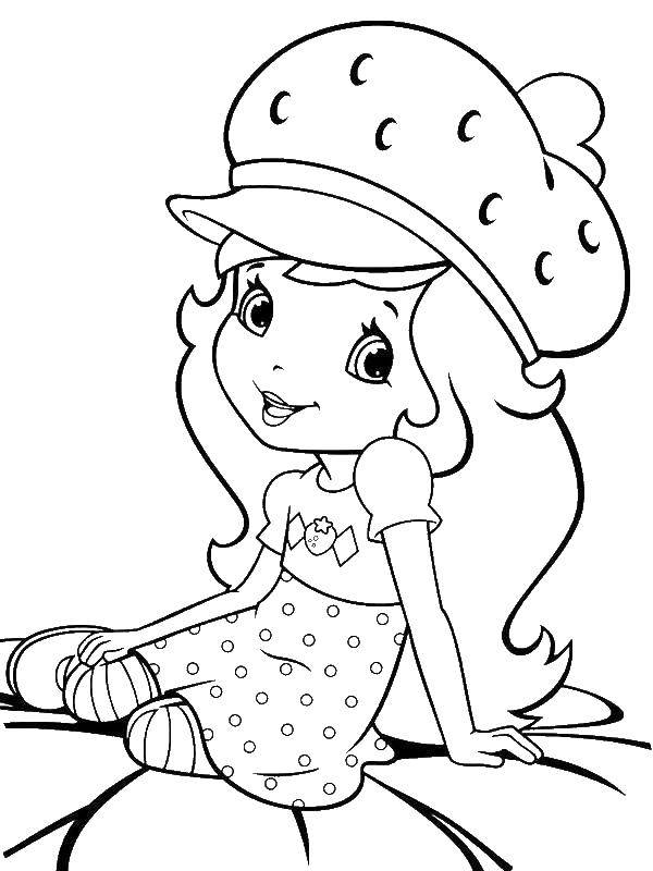 Coloring Charlotte strawberry. Category coloring pages for girls. Tags:  Charlotte, cartoon.