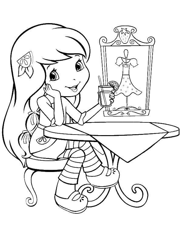 Coloring Charlotte strawberry. Category coloring pages for girls. Tags:  Charlotte, cartoon.