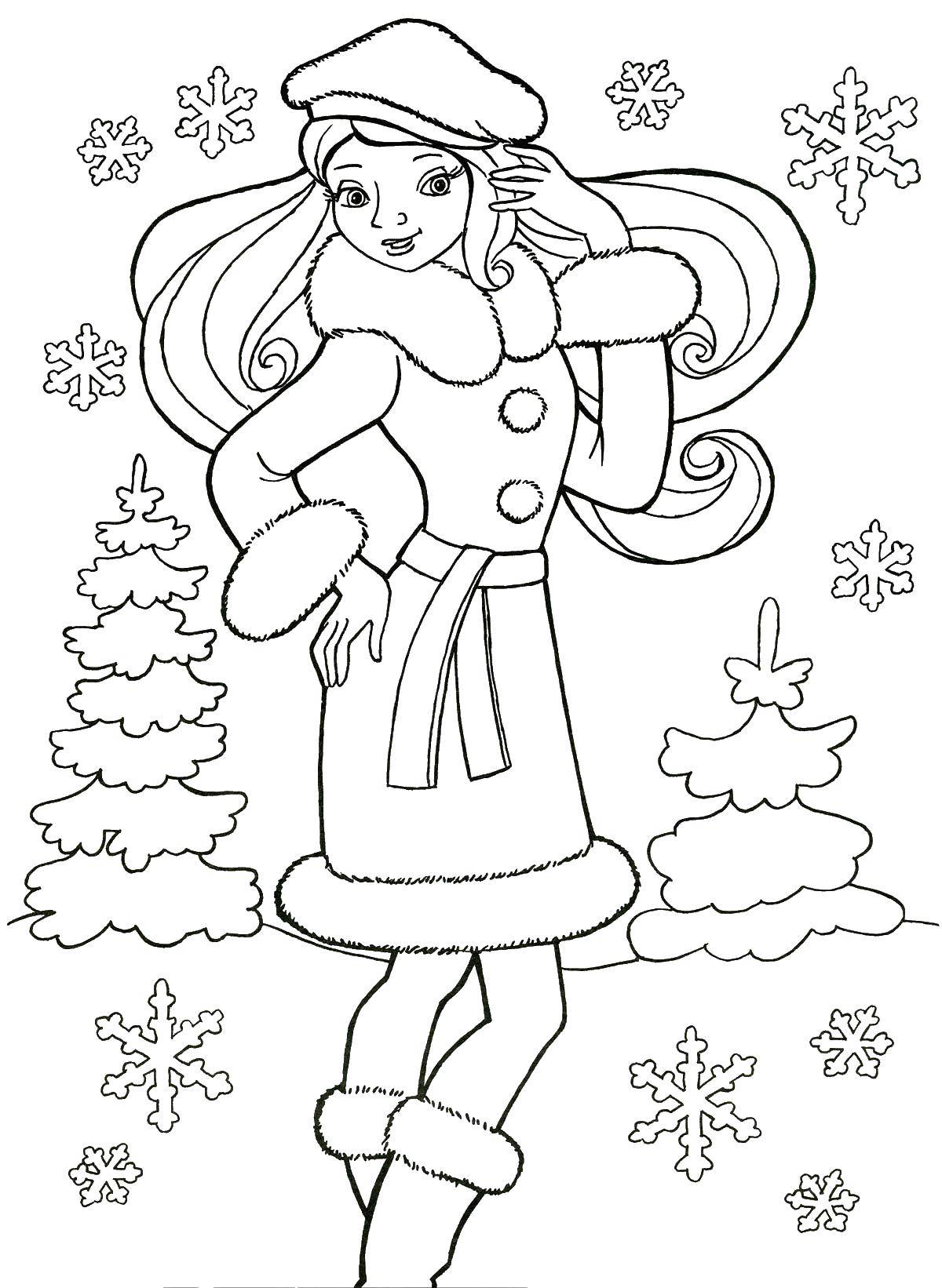 Coloring Barbie coat. Category coloring pages for girls. Tags:  Barbie .