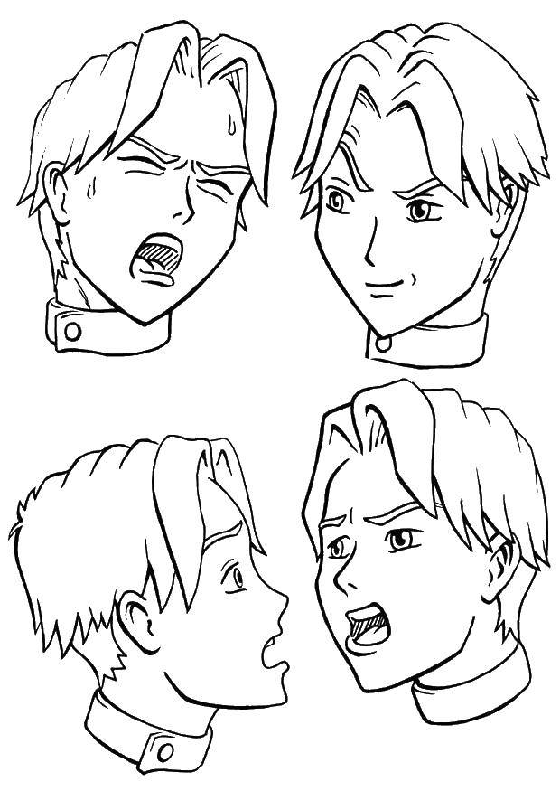 Coloring The emotions of a guy. Category The emotions. Tags:  emotions, man.