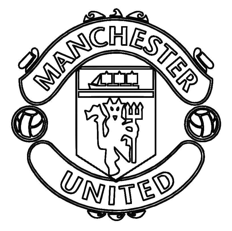 Название: Раскраска Манчестер юнайтед. Категория: Футбол. Теги: футбол, клуб, Манчестер Юнайтед.