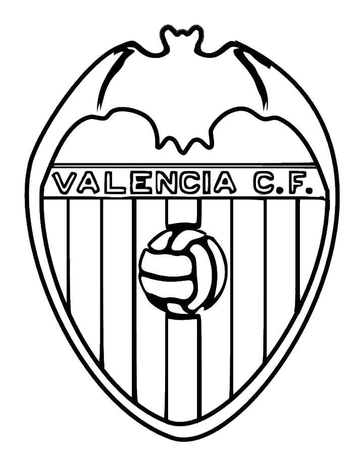 Название: Раскраска Валенсия. Категория: Футбол. Теги: футбол, клуб, Валенсия.