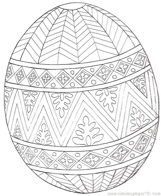 Розмальовки  Яйце з візерунками. Завантажити розмальовку Візерунок, геометрія, яйце.  Роздрукувати ,З візерунками,