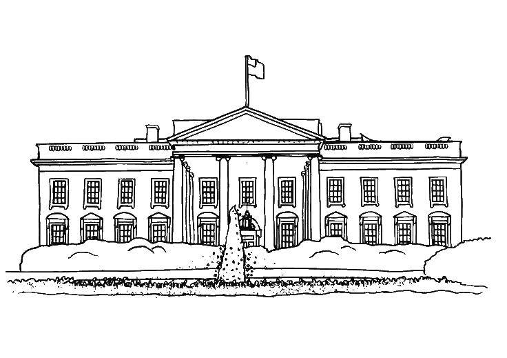 Coloring The white house. Category building. Tags:  white house.
