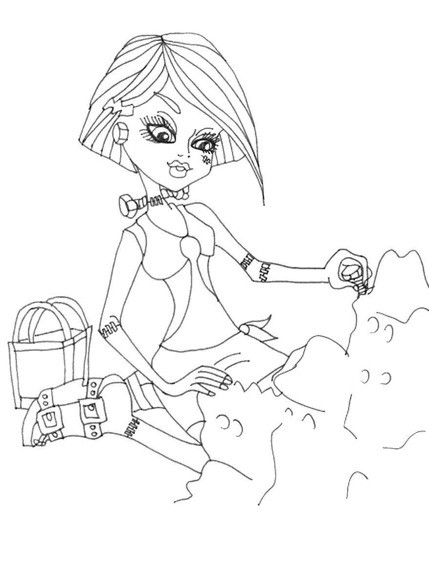 Coloring Mechanical doll-Barbie, made in the likeness of the robot. Category coloring pages for girls. Tags:  girl, doll, Barbie, robot.