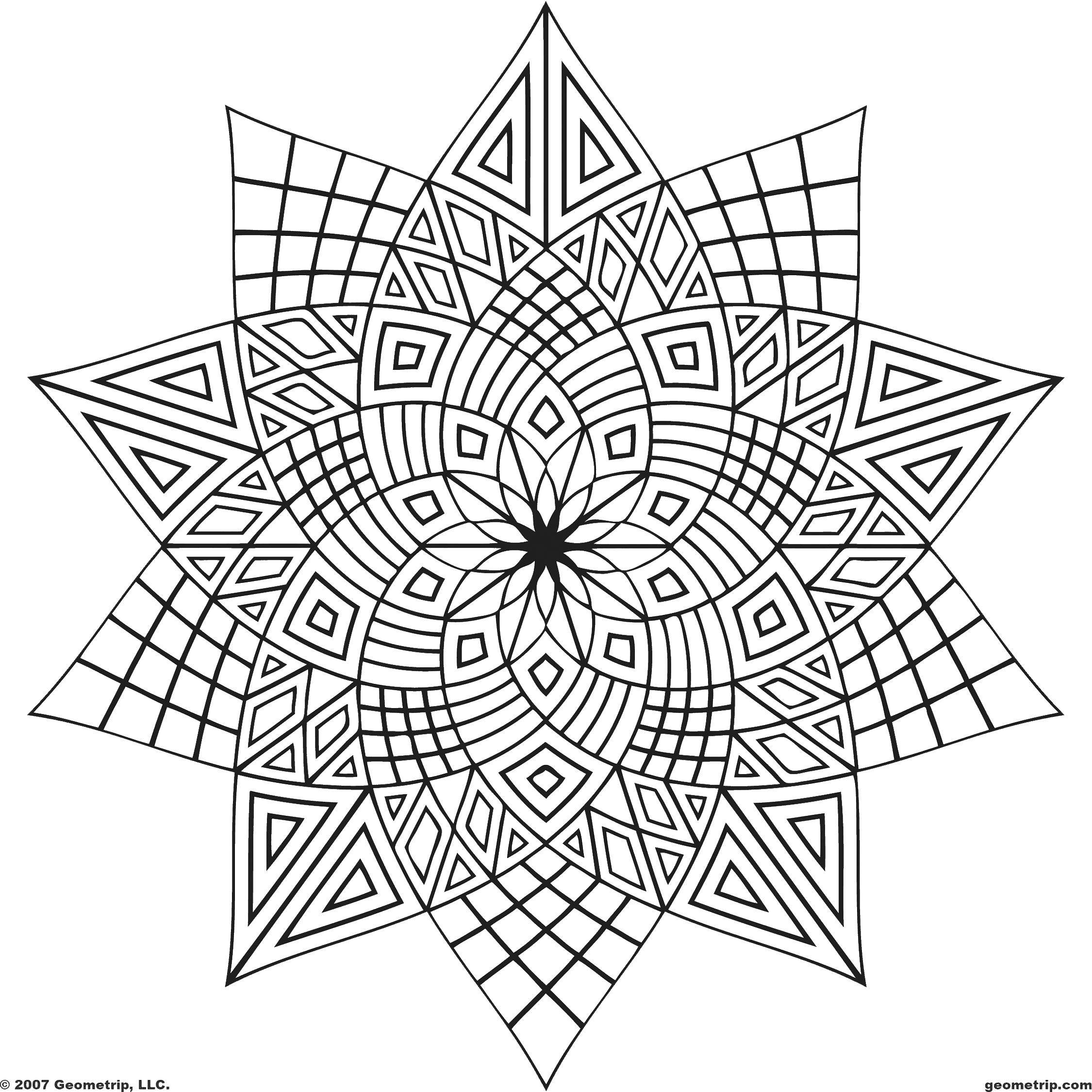 Coloring Flower geometry. Category With patterns. Tags:  Flower geometry.