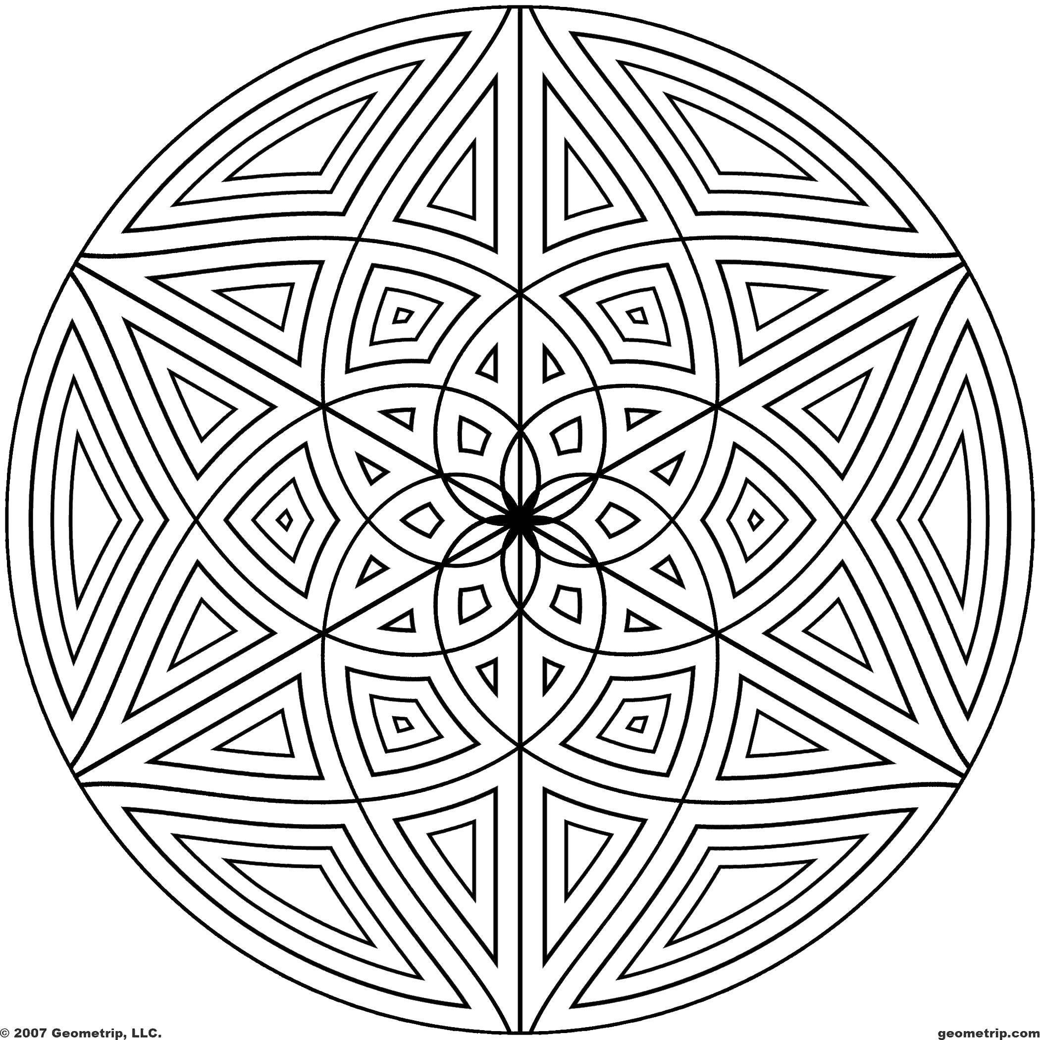 Название: Раскраска Узор цветок в круге. Категория: С узорами. Теги: узор, цветок, круг.