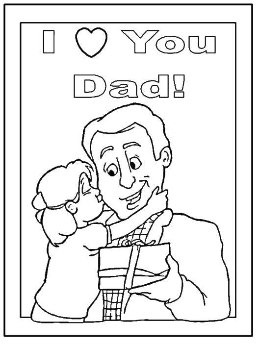 Coloring I love you, dad. Category I love you. Tags:  I love you, love, dad and daughter.