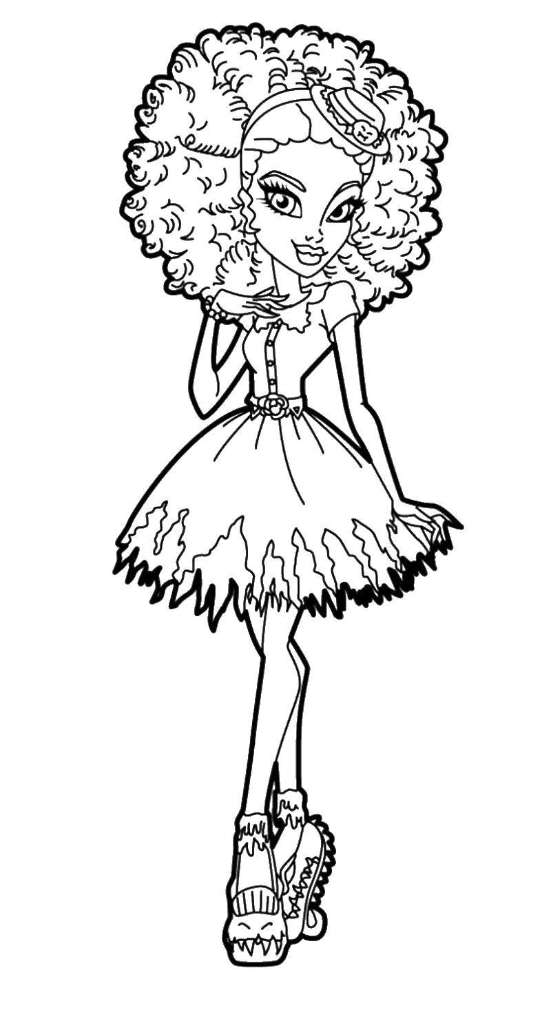 Coloring Monster high. Category coloring pages for girls. Tags:  Monstery.