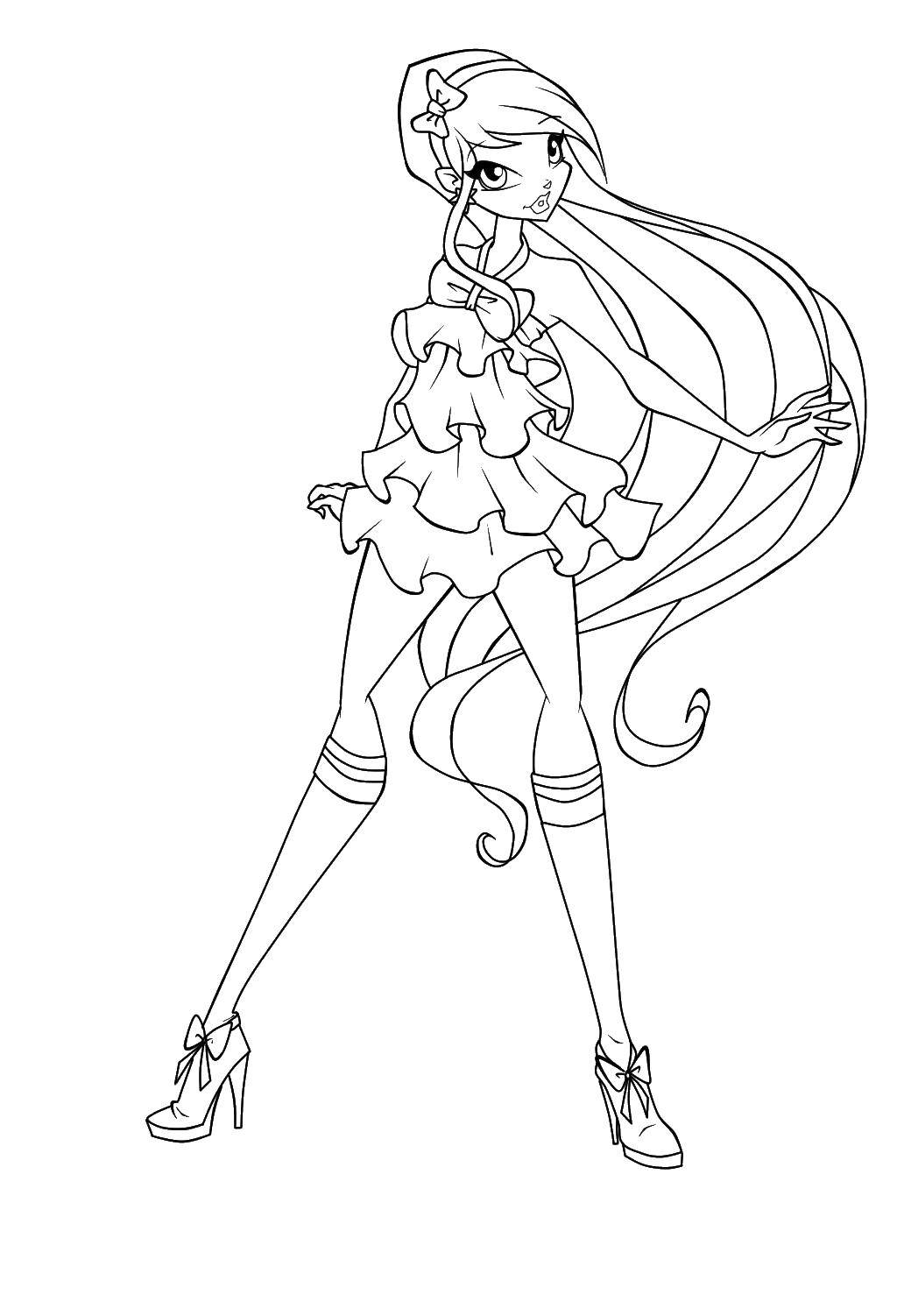 Coloring One of the fairies winx. Category Winx. Tags:  girl, doll, Barbie, Winx.